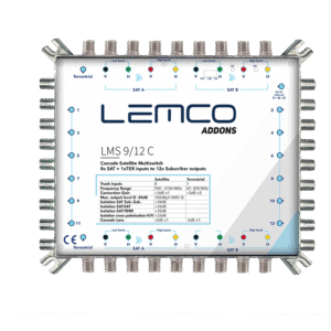 Multiswitch LEMCO LMS-912 C w metalowej obudowie ZAMAK, widok produktu z przodu