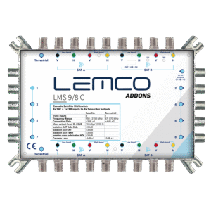 Multiswitch LMS-98 C w obudowie ZAMAK, model 9x9x8, widok urządzenia