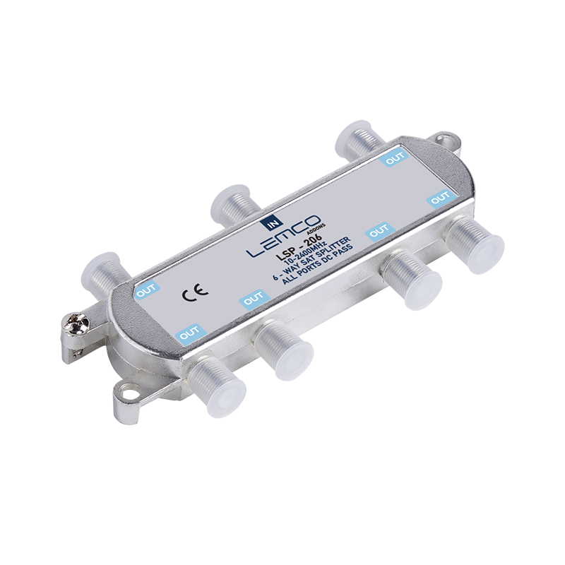 Lemco LSP-206 – 6-portowy rozgałęźnik satelitarny w metalowej obudowie