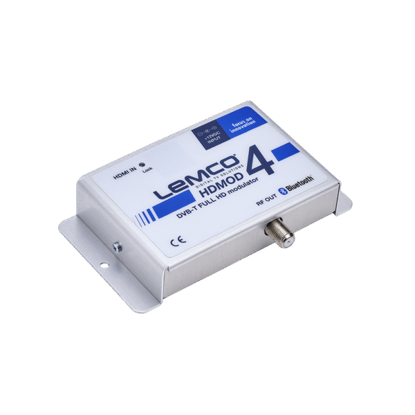 Modulator HDMOD-4 – metalowa obudowa z wejściem HDMI i wyjściem RF DVB‑T