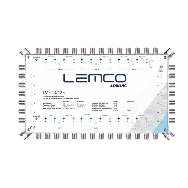 Multiswitch Lemco LMS-1312 C 13x12 w metalowej obudowie ZAMAK